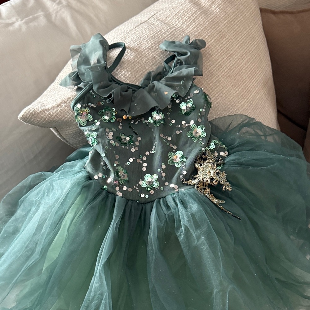 Weissman Sparkling Green Kids Dance Costume